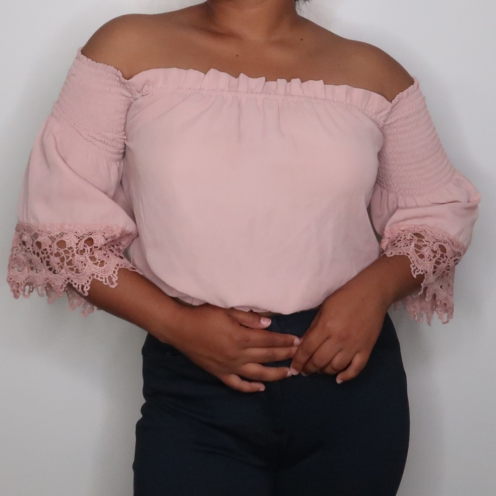 Pink Off the Shoulder Top
